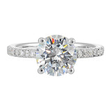 14 Karat White Gold Round Diamond Engagement Rings