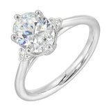 14 Karat White Gold Round Diamond Engagement Rings