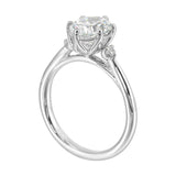 14 Karat White Gold Round Diamond Engagement Rings