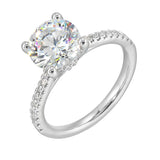 14 Karat White Gold Round Diamond Engagement Rings