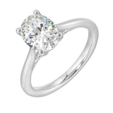 14 Karat White Gold Round Diamond Engagement Rings