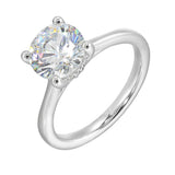 14 Karat White Gold Round Diamond Engagement Rings