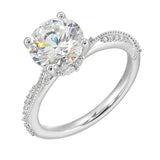 14 Karat White Gold Marquise & Round Diamond Engagement Rings