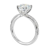 14 Karat White Gold Marquise & Round Diamond Engagement Rings