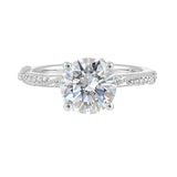 14 Karat White Gold Marquise & Round Diamond Engagement Rings