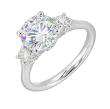 14 Karat White Gold Round Diamond Engagement Rings