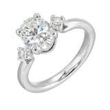 14 Karat White Gold Round Diamond Engagement Rings
