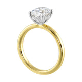14 Karat White & Yellow Gold Round Diamond Engagement Rings