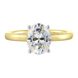 14 Karat White & Yellow Gold Round Diamond Engagement Rings