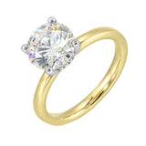 14 Karat White & Yellow Gold Round Diamond Engagement Rings