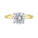 14 Karat White & Yellow Gold Round Diamond Engagement Rings