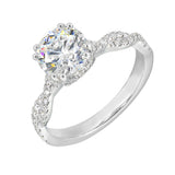 14 Karat White Gold Round Diamond Engagement Rings