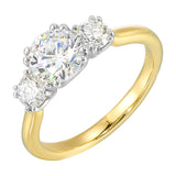 14 Karat White & Yellow Gold Round Diamond Engagement Rings