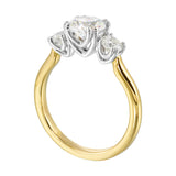 14 Karat White & Yellow Gold Round Diamond Engagement Rings