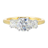 14 Karat White & Yellow Gold Round Diamond Engagement Rings