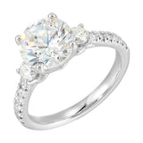 14 Karat White Gold Round Diamond Engagement Rings