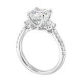 14 Karat White Gold Round Diamond Engagement Rings