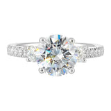 14 Karat White Gold Round Diamond Engagement Rings