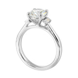 14 Karat White Gold Emerald Cut Diamond Engagement Rings