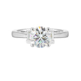 14 Karat White Gold Emerald Cut Diamond Engagement Rings