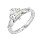 14 Karat White Gold Round Diamond Engagement Rings