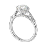 14 Karat White Gold Round Diamond Engagement Rings