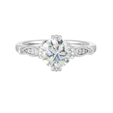 14 Karat White Gold Round Diamond Engagement Rings