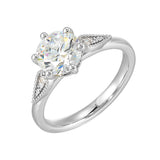 14 Karat White Gold Round Diamond Engagement Rings