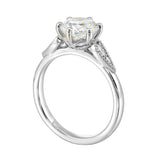 14 Karat White Gold Round Diamond Engagement Rings