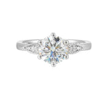 14 Karat White Gold Round Diamond Engagement Rings