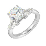 14 Karat White Gold Marquise & Round Diamond Engagement Rings