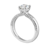 14 Karat White Gold Round Diamond Engagement Rings