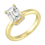 14 Karat Yellow Gold Round & Baguette Diamond Engagement Rings
