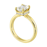 14 Karat Yellow Gold Round & Baguette Diamond Engagement Rings