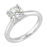 14 Karat White Gold Round Diamond Engagement Rings