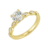 14 Karat Yellow Gold Marquise Diamond Engagement Rings