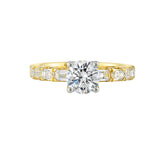 14 Karat Yellow Gold Emerald Cut Diamond Engagement Rings