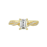 14 Karat Yellow Gold Round Diamond Engagement Rings