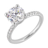 14 Karat White Gold Round Diamond Engagement Rings