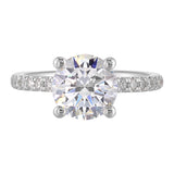 14 Karat White Gold Round Diamond Engagement Rings