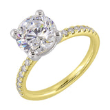 14 Karat White & Yellow Gold Round Diamond Engagement Rings