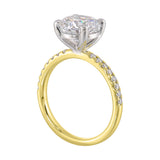 14 Karat White & Yellow Gold Round Diamond Engagement Rings