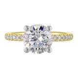 14 Karat White & Yellow Gold Round Diamond Engagement Rings