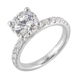14 Karat White Gold Round Diamond Engagement Rings