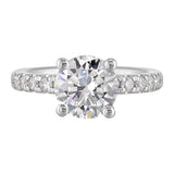 14 Karat White Gold Round Diamond Engagement Rings