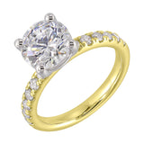 14 Karat White & Yellow Gold Round Diamond Engagement Rings