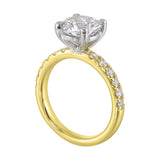 14 Karat White & Yellow Gold Round Diamond Engagement Rings
