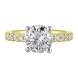 14 Karat White & Yellow Gold Round Diamond Engagement Rings