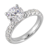 14 Karat White Gold Round Diamond Engagement Rings