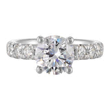 14 Karat White Gold Round Diamond Engagement Rings